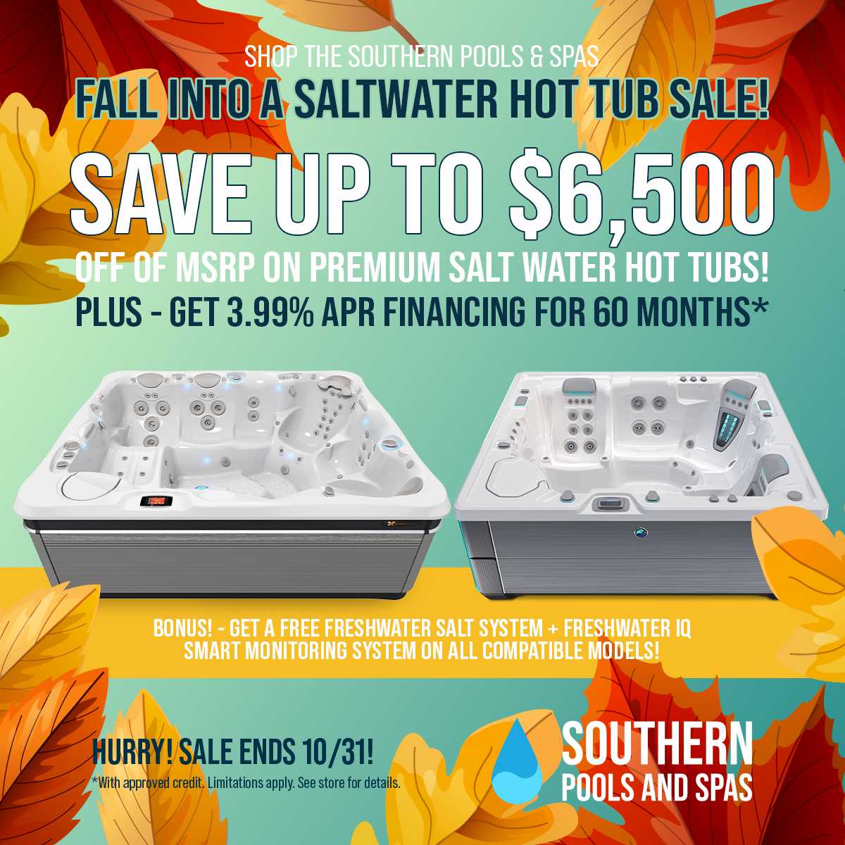 Fall into a Salt Water Hot Tub Sale