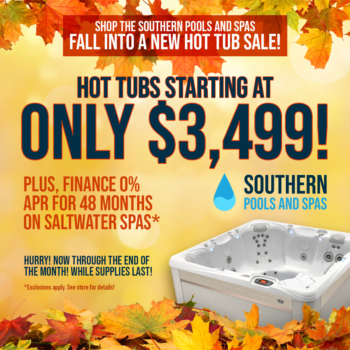 Fall Into A New Hot Tub Sale